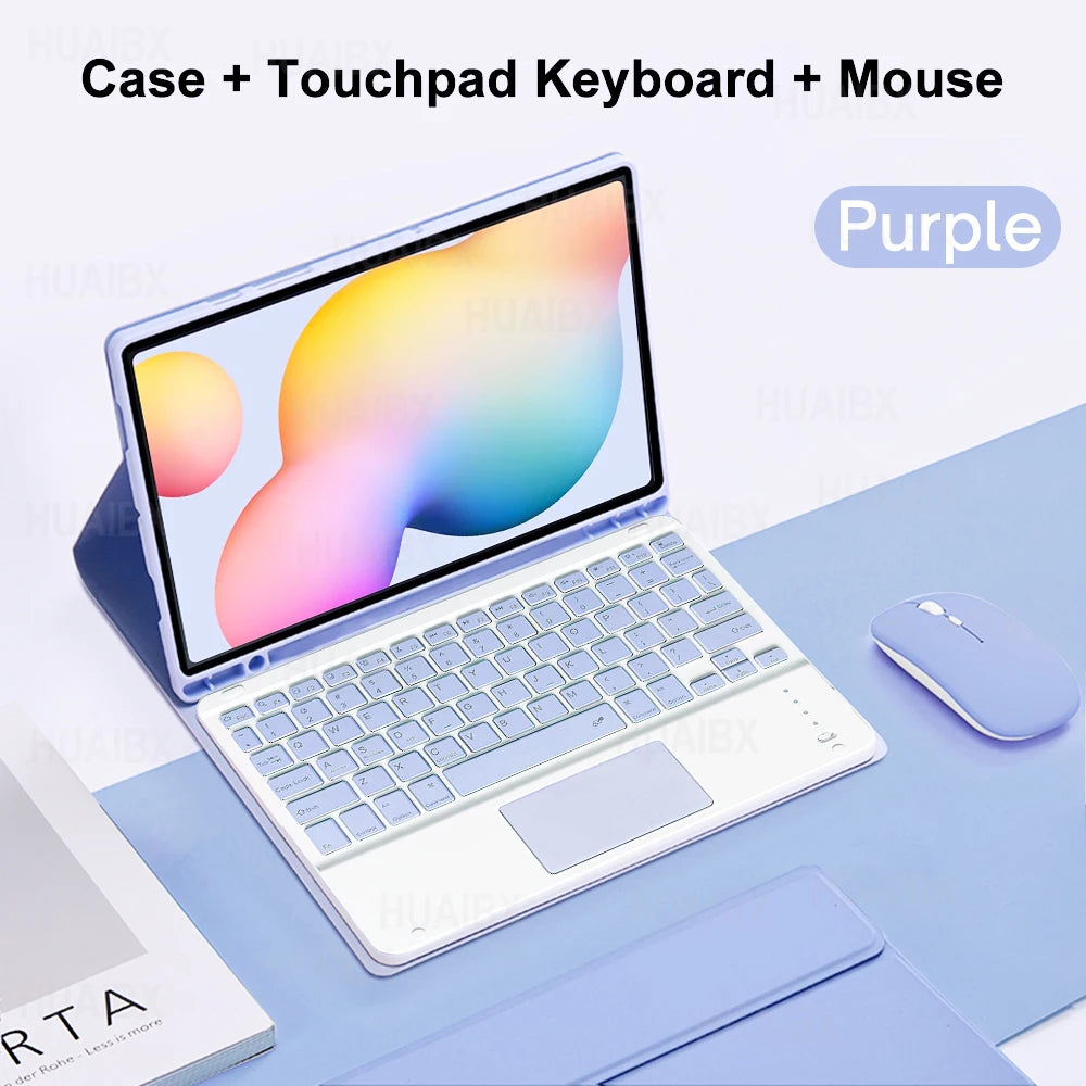 For Galaxy Tab S6 Lite 10.4 Inch Case with Keyboard, Detachable Keyboard Cover for Samsung Tab S6 Lite SM-P610 P613 P615 P619