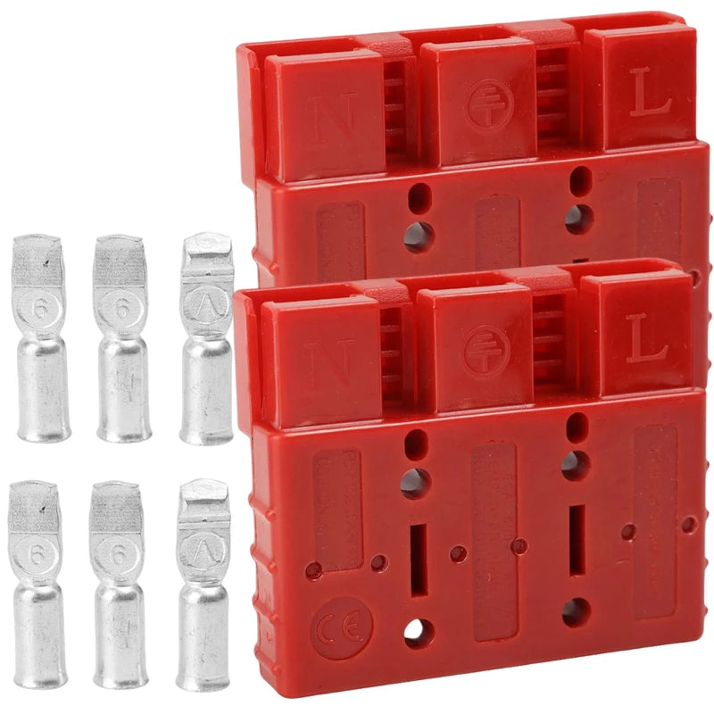 For Connector Plugs 50A Cable Kit Suitable for Anderson Plugs 50A Forklift Battery Charging 3-Pole Plug Battery Connection Cable