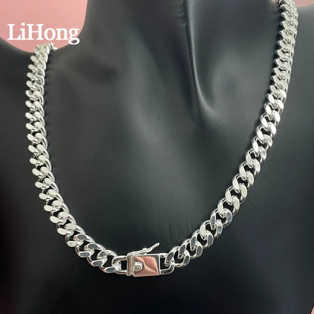 925 Sterling Silver 10MM 20/22/24/26inches Exquisite Noble Gorgeous Charm Fashion For Men Women Chain Wedding Necklace Jewelry