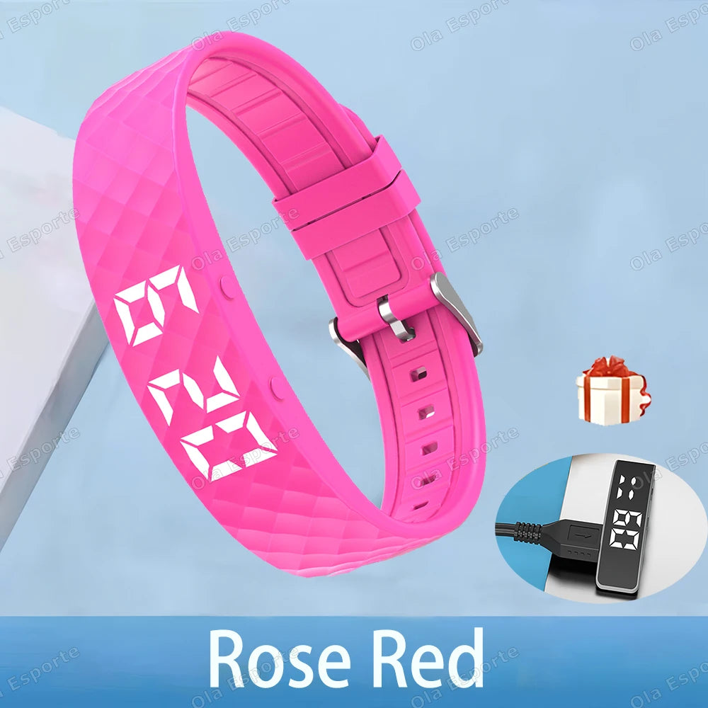 Vibrating Alarm Clock Watch Heavy Sleepers Silent Wake-Up Smart Bracelet Men Women Adjustable Wearable Vibration Wrist Band HW12