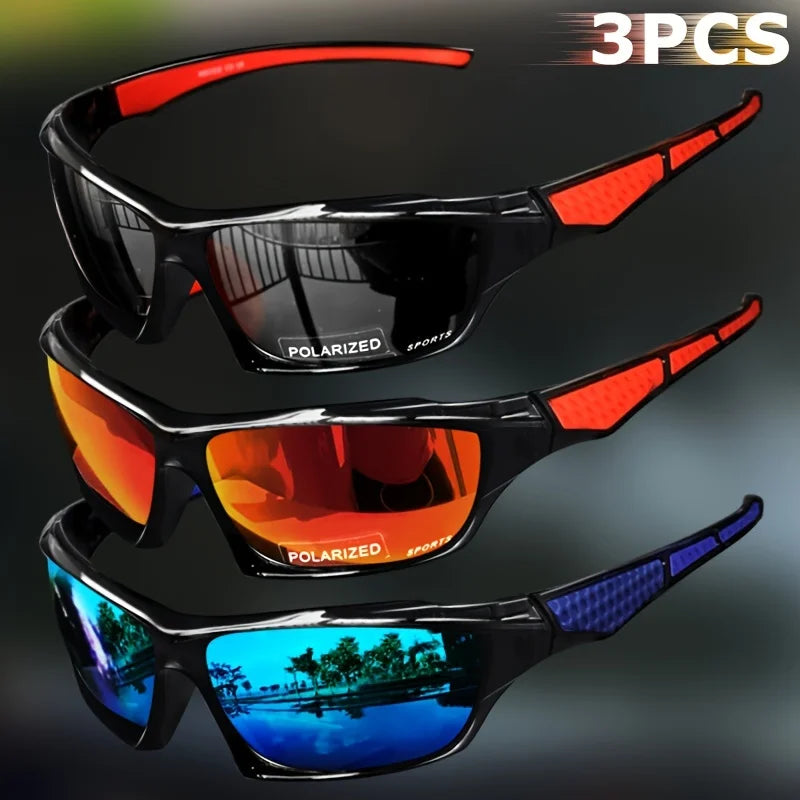 1/3PCS Sports Polarized Sunglasses for Men Lightweight Night Vision Male Shades Cycling Driving Fishing Fashion Mirror Sunglass
