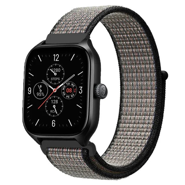 20mm 22mm Nylon Loop Strap for Amazfit GTR 47mm/GTR4 3 Pro/GTS 4 mini/3 Bracelet for Amazfit Balance 3 2/bip 5 6 Max/Stratos 2 3