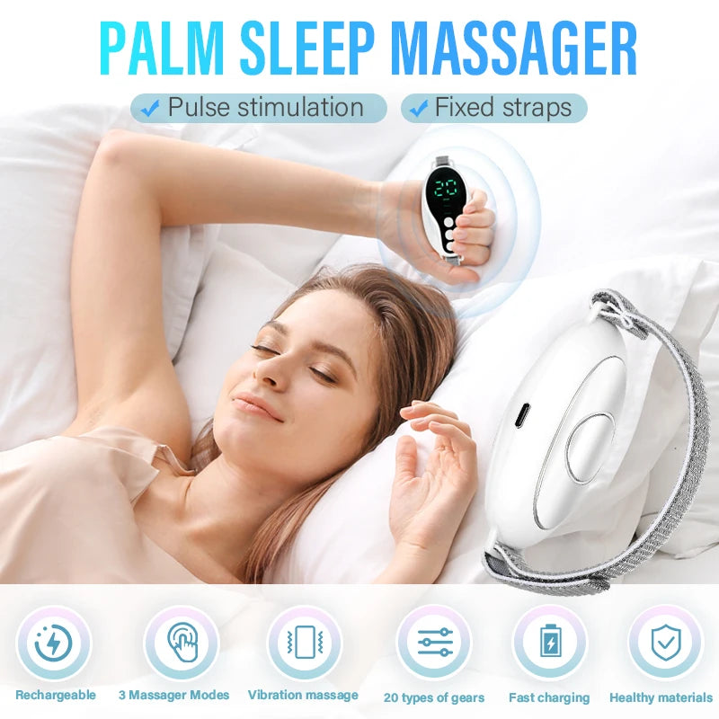1 Set Handheld 2 Modes 20 Levels EMS Sleep Aid Relaxation Treatment Microcurrent Pulse Hypnosis Device Suitable Insomnia Anxiety