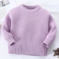 Baby Sweaters Autumn Winter Kids Boys Girls Long Sleeve Pure Color Knit Sweater Baby Kids Boys Girls Pullover Sweaters Clothes