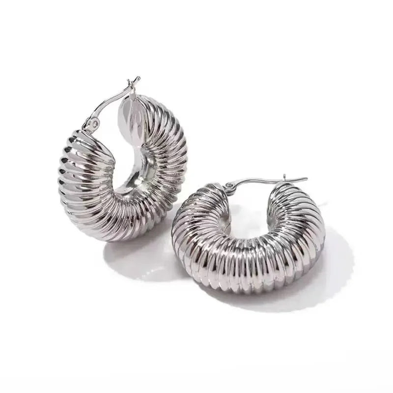 6PCS Simple Fashion Geometric Statement Women's Party Daily Wear Fashion Jewelry CCB Hollow Earrings
