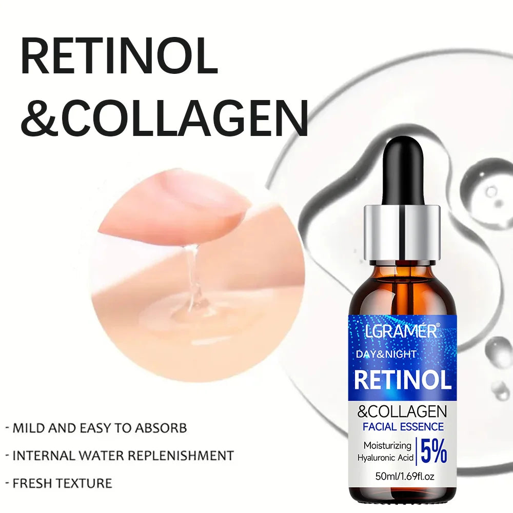 Retinol Cream Serum Combo Set Locks in Moisture Repairs Skin Smoothes Wrinkles Increases Elasticity for Younger Healthier Skin