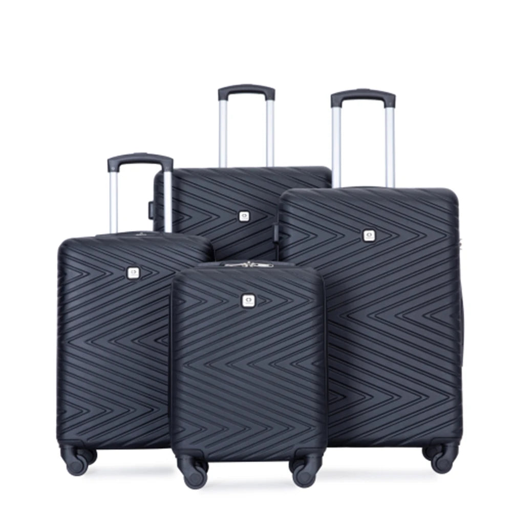 Travelhouse Luggage Set 4-Piece ABS Suitcase With Spinner Wheels, 24 Inch and 28 Inch with TSA Lock, 16, 20 Inch Carry On Luggage