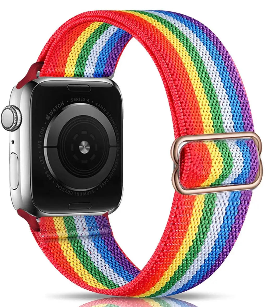 Scrunchie Strap for Apple Watch Band 45mm 44mm 40mm 41mm Adjustable Nylon Bracelet iWatch Series Ultra 3 4 5 SE 6 7 8 9 10 11