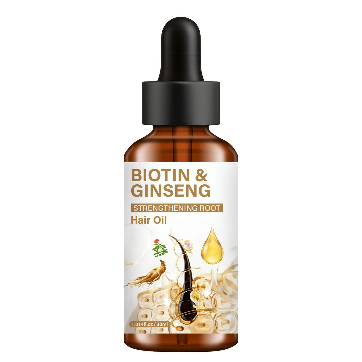 Biotin Ginseng Hair Care Essential Oil Enhances Hair Fullness and Vitality, Strengthens Root Strength, and Promotes Hair Growth
