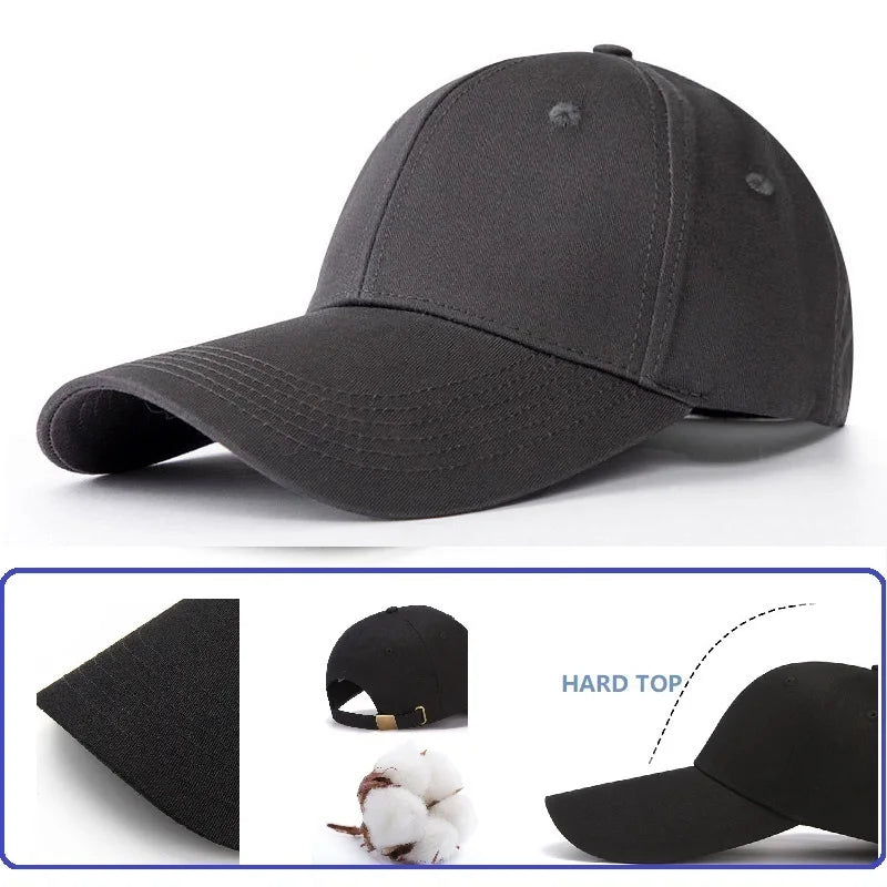 Ajustable Extra Long Bill Brim Baseball Cap Men Women 100% Cotton Visor Hat