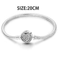 S925 Silver Plated Snake Bone Pattern and Inlaid Heart-Shaped Bracelet For Women Fit DIY Charms Beads Fine DIY Birthday Jewelry