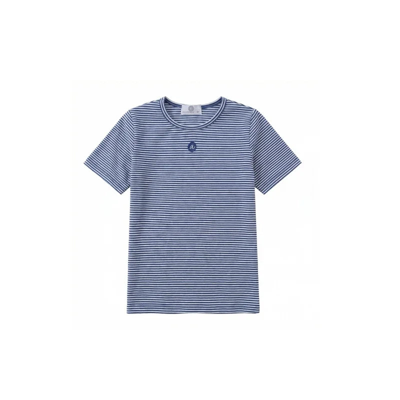 AP SS26 blue denim collection kids boys girls spring summer fashion jeans pleated skirt jumper shirt family clothing clothes