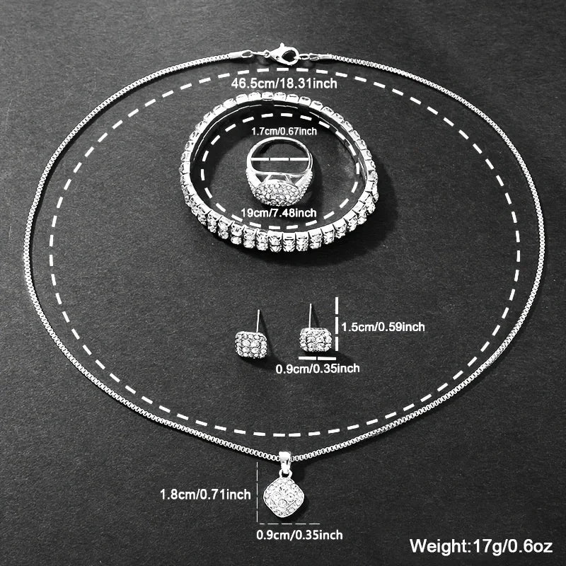 6pcs elegant ladies' quartz watch with necklace accessories set, suitable for daily wear and holiday gifts