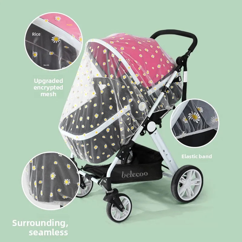 Summer Stroller Mosquito Net Full Cover Baby Cart Mosquito Net Universal Pram Buggys Insect Fly Protection Stroller Accessories