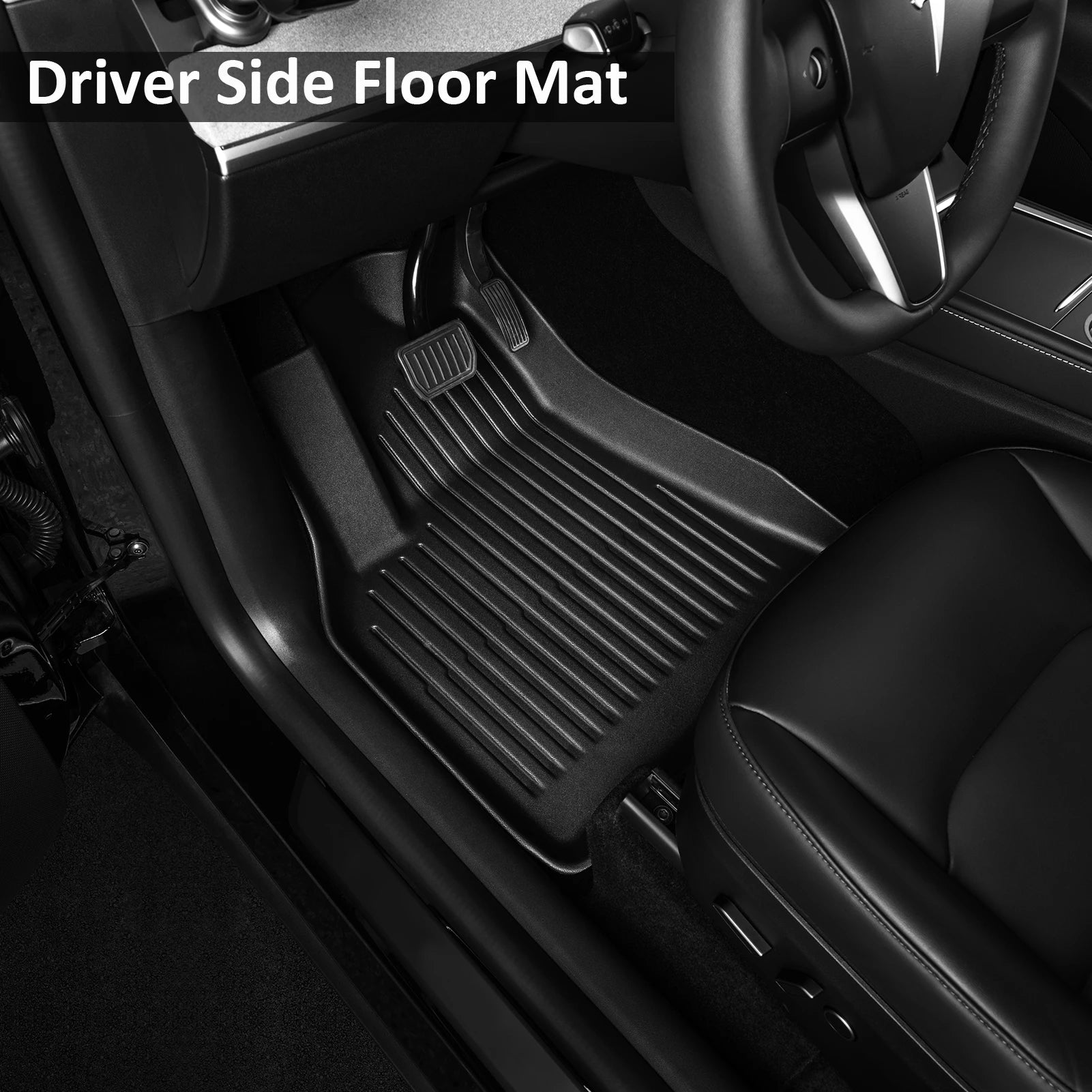 For 2025-2026 Model Y 7PCS Full Set TPE Floor Mats Custom Fit All Weather Waterproof Non-Slip Odorless Easy Clean Cargo Mat Rear Seat Back Cover, Not Fit Standard Version