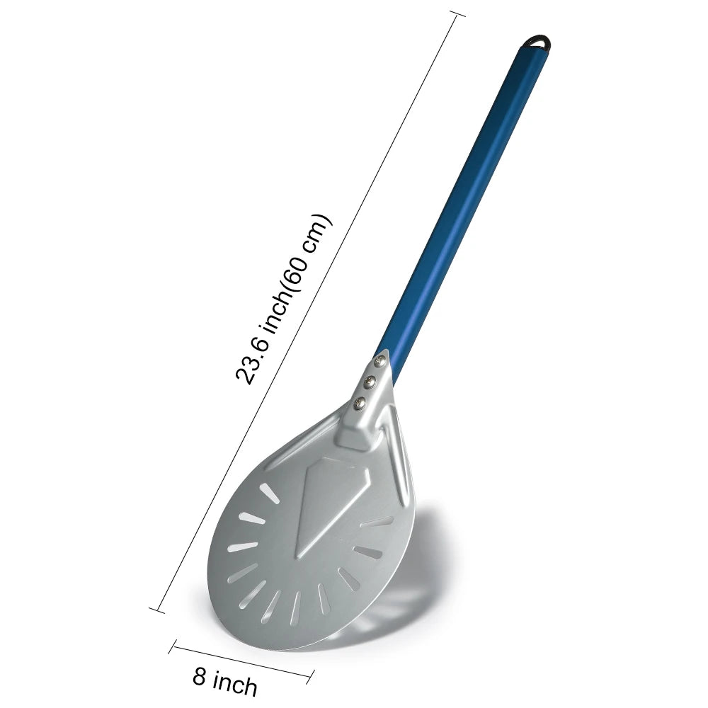 PizzAtHome Long Handle 7/ 8/ 9 Inch Perforated Pizza Turning Peel Pizza Shovel Aluminum Pizza Peel Paddle Small Pizza Tool