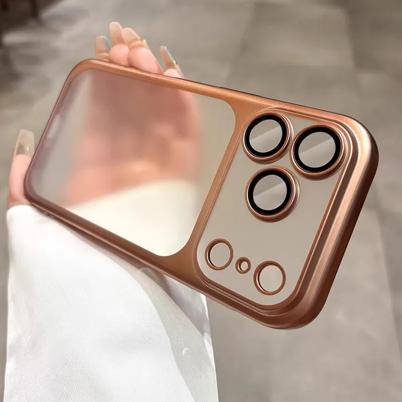Luxury Plating Nano Matte Translucent Case For iPhone 18 17 16 Plus 15 14 13 Pro Max Air Lens Protection Matte BackPlate Cover