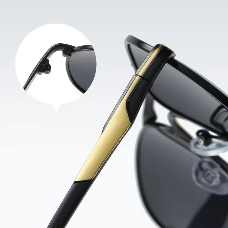 Luxury Pilot  Sunglasses Men Women Driving Fishing Retro Sun Glasses Brand Designer Male Metal Sunglasses For Man