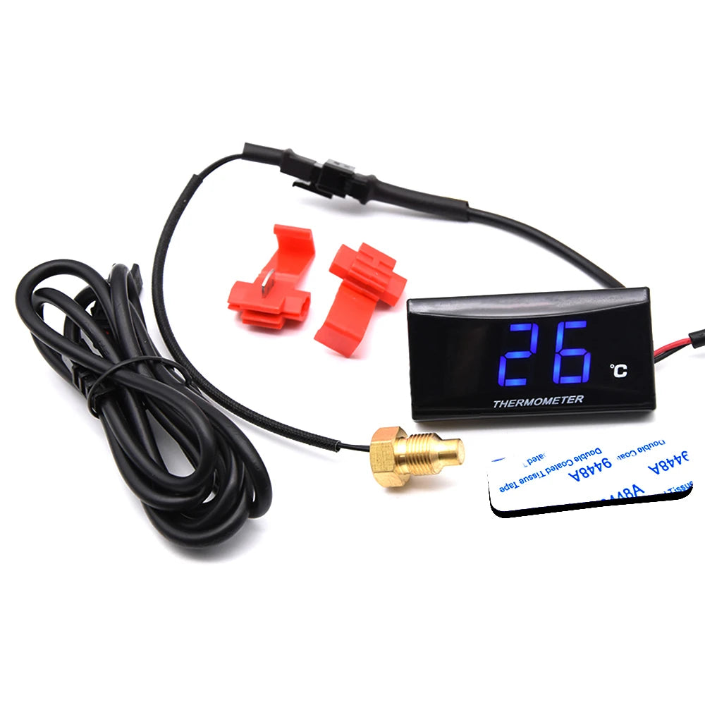 LCD Digital Motorcycle Thermometer Gauge Universal Water Temp Adapter Moto Racing Accessories for XMAX250 300 NMAX CB 400 CB500X