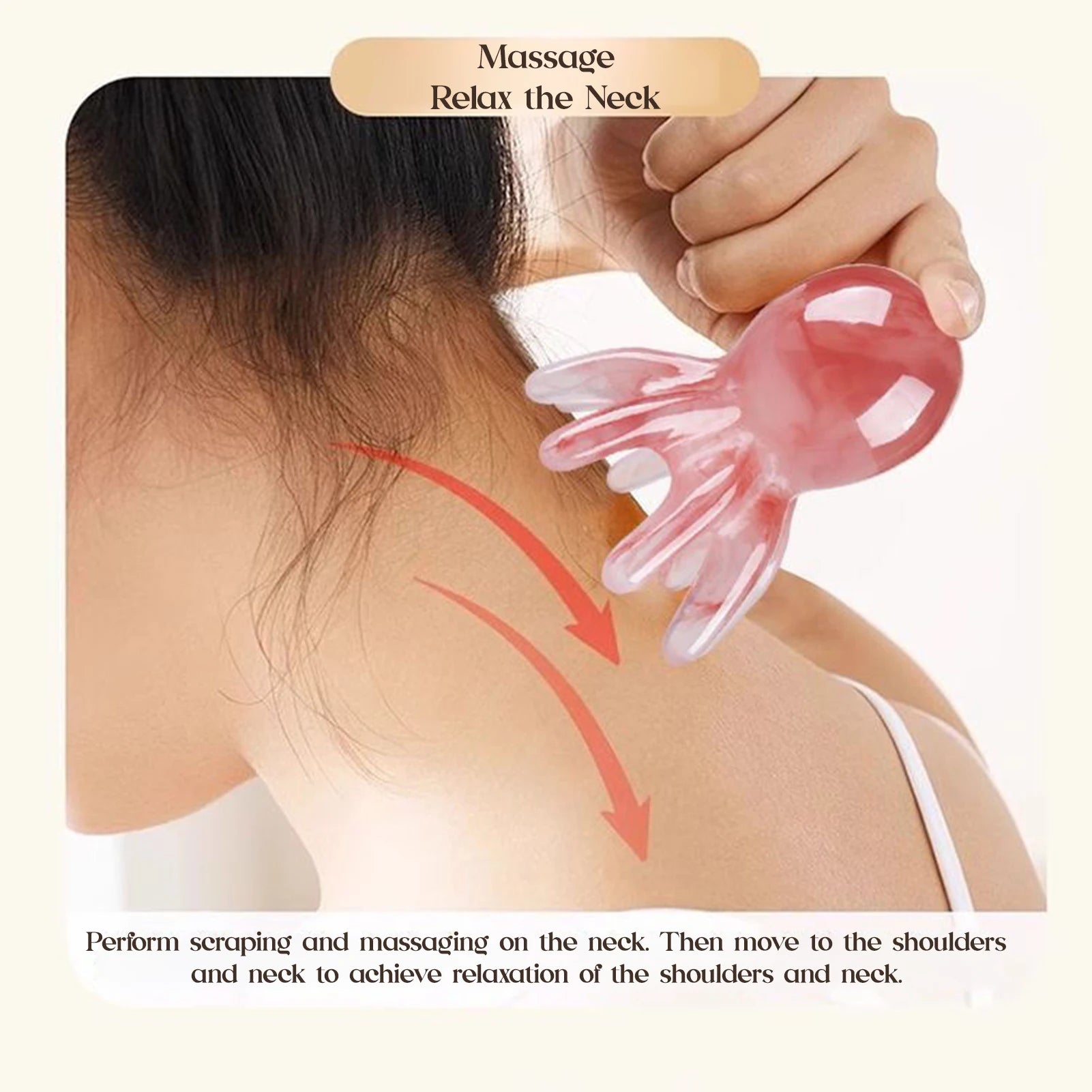 Octopus Shape Scalp Massage Comb 8-Tentacle Head Scratcher Comb Portable for Home Office Massage