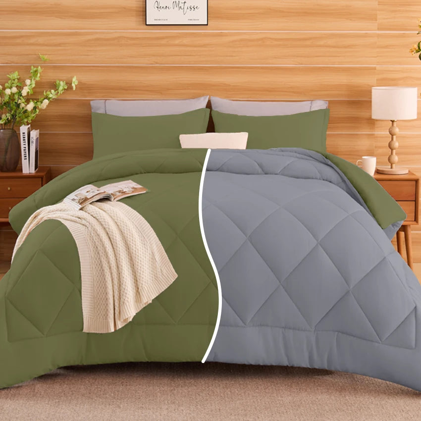 King Size Cooling Comforter Set - 2/3 Piece All-Season Bedding Set, Soft Breathable Lightweight Bedding with 1 Comforter and 1 or 2 Matching Pillow Shams, Easy Care, Ideal Holiday Gift