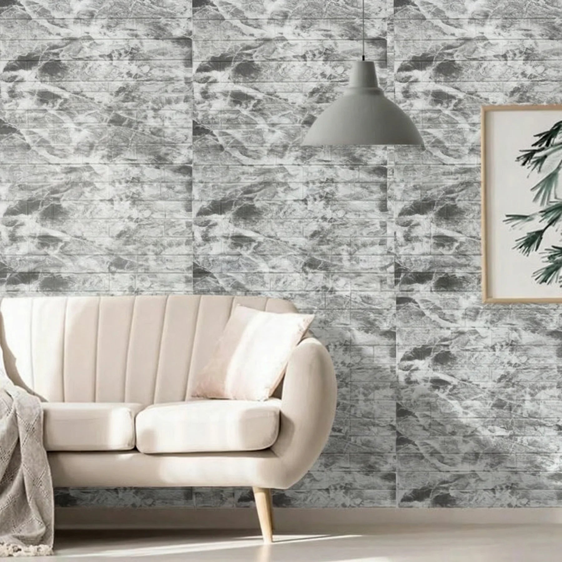 3D Decorative Faux Brick Wallpaper 70cmx100cm Self Adhesive Waterproof Stain Resistant Wall Sticker Kitchen Living Room Decor