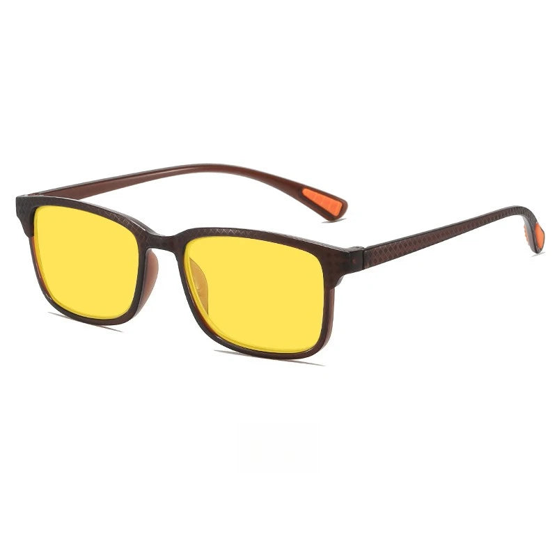 Fashion Square Frame Night Vision Glasses Men and Women Ultra-light Anti-blue Light Glasses Anti-far Light Computer Goggles