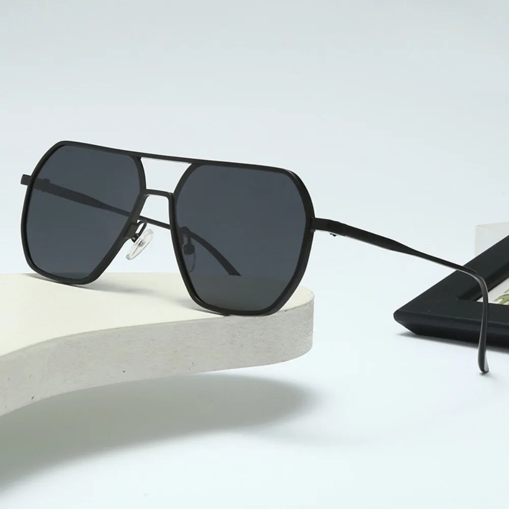New Metal polarized Double Beam Photochromic Sunglasses For Men Drive Night Vision Glasses Fashion Shade For Men Women