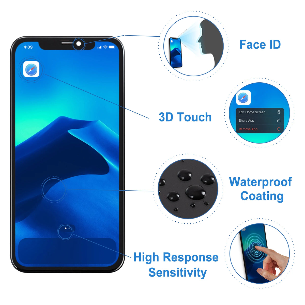 100% Tested Lcd For iPhone 11 Display 3D Touch Screen Replacement with Metal Frame Full FHD Durable Easy to Install Factory Lcd