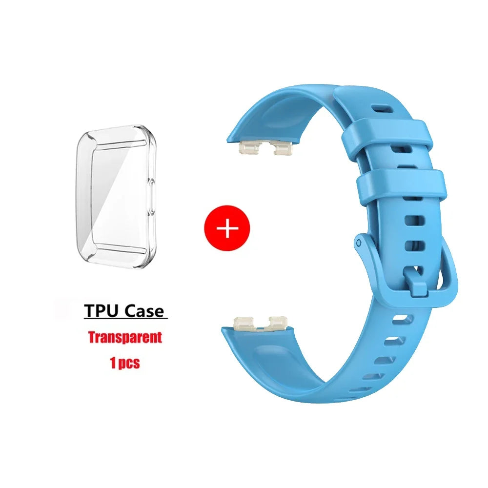 Soft Silicone Strap Case for Huawei Band 10 8 9 Accessories Replacement Bracelet Screen Protector Wristband for Huawei Band9
