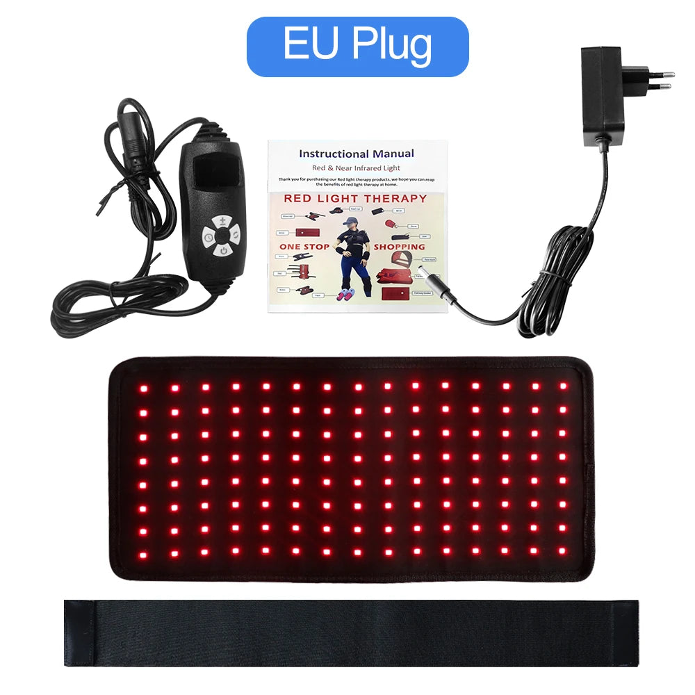 120 LEDs Red＆Infrared Waist Belt 850nm 660nm Back Waist Shoulder Joint Muscle Heat Pad Body Care Pulsed Light Belt