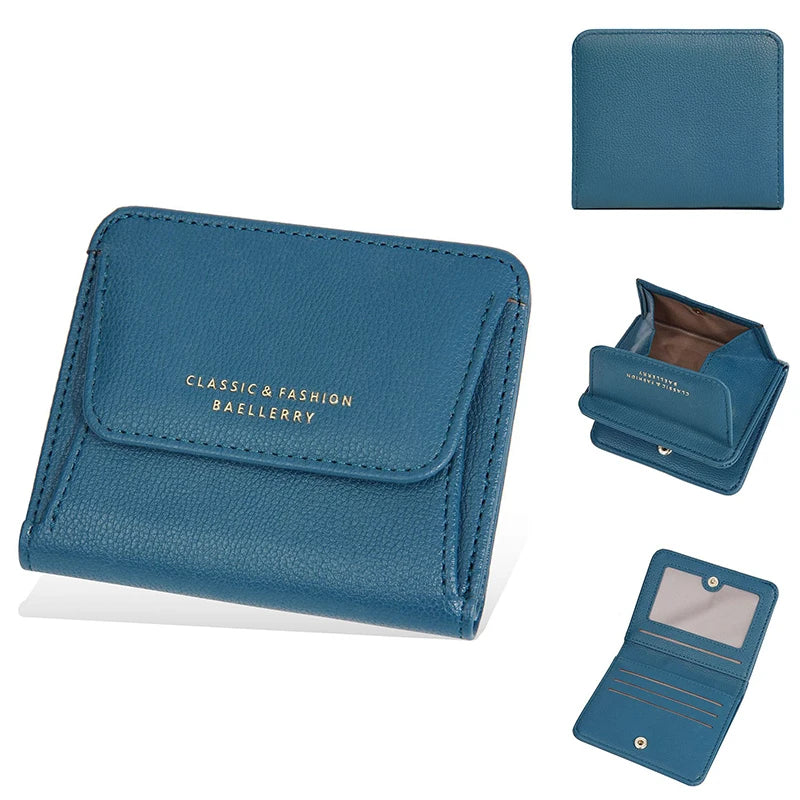 Fashionable Mini Women Wallet Name Engraving High-Quality Card Holder Simple Short Female Coin Purse Small Ladies Purse