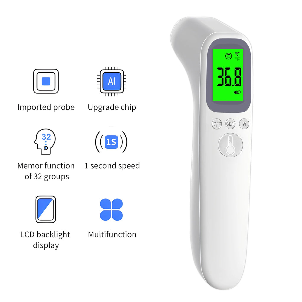 Children Infrared Digital Thermometer Forehead Non-contact Body Fever Termometre Or Kids Finger Pulse Oximeter Blood Oxygen Mete