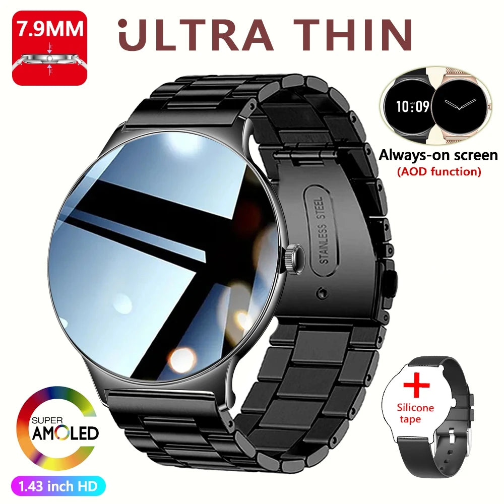 ChiBear Ultra Thin Fashion Smart Watch Women Screen Always Display Time Sports Bracelet Bluetooth Call AMOLED Smartwatch Woman