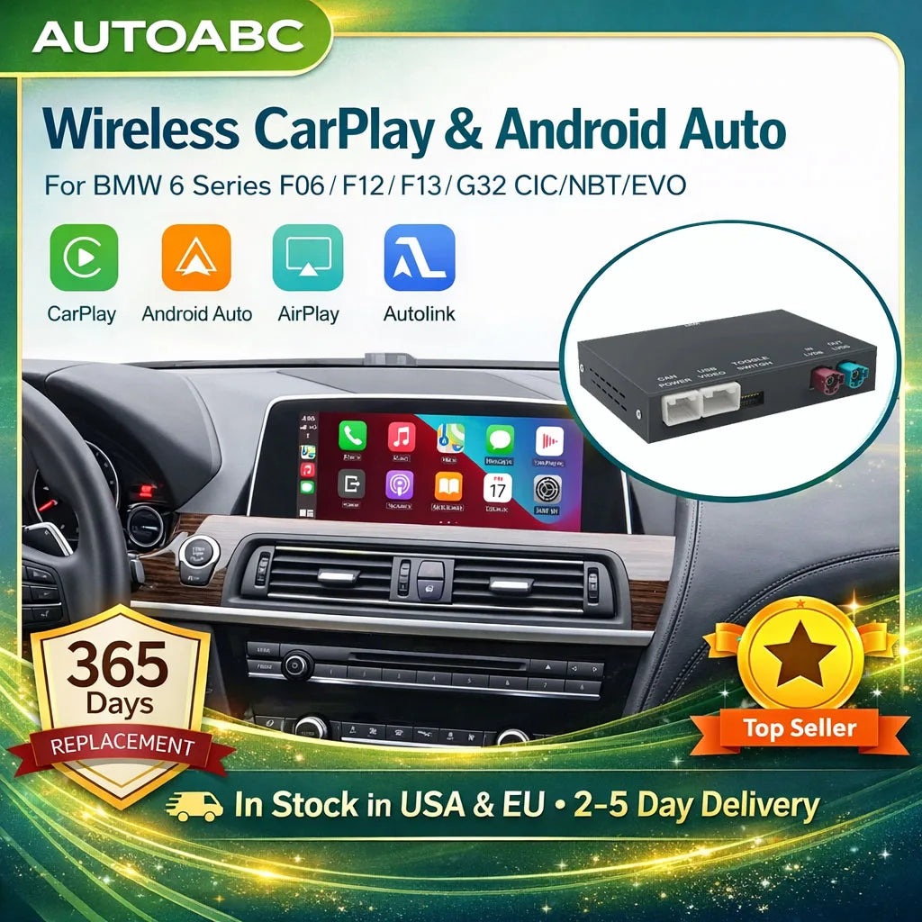 Wireless CarPlay Android Auto for BMW Series 6 F06 F12 F13 G32 2010-2020 CIC NBT EVO System with Mirror Link GPS BT Function