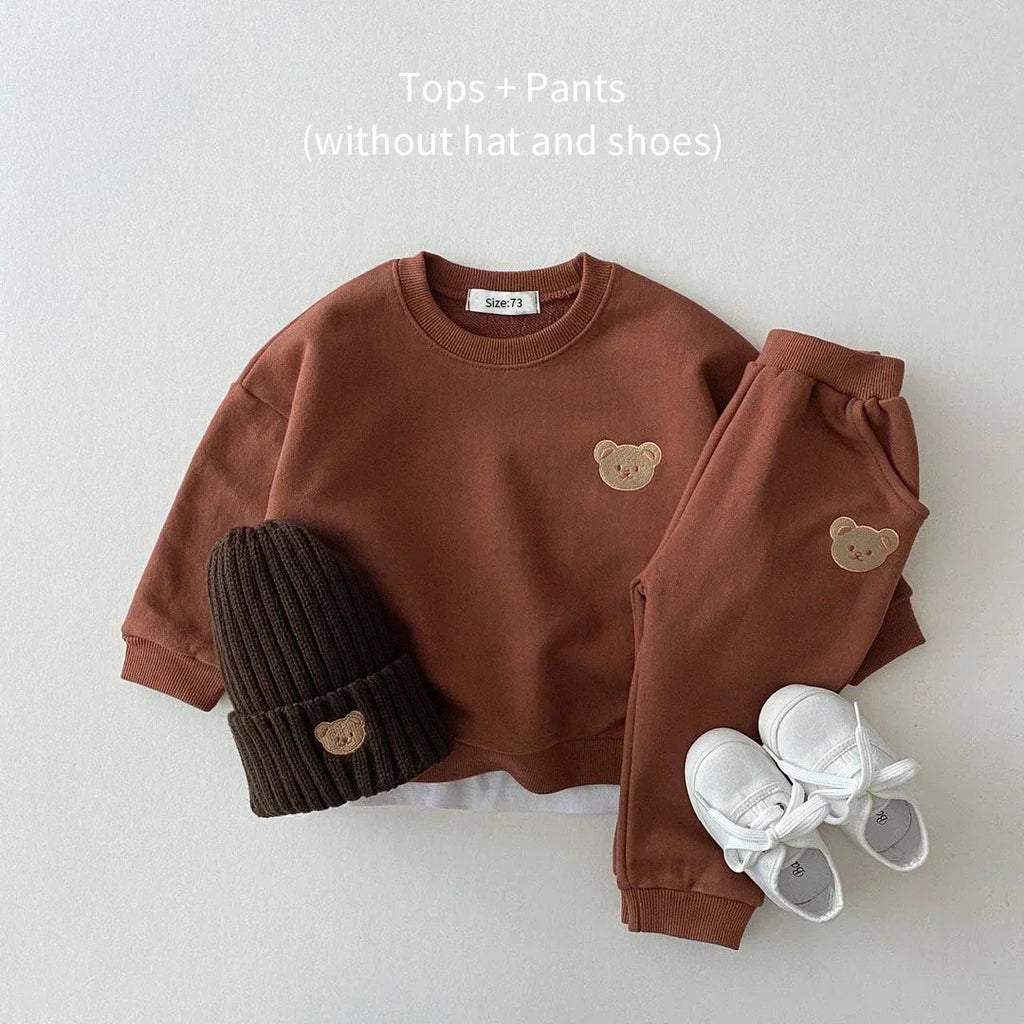 DGUKYM New Kids Sports Bear Suits Fashion Toddler Baby Boys Girl Fall Clothes Sets Clothing Set Sweatshirt Pants 2pcs Outfits
