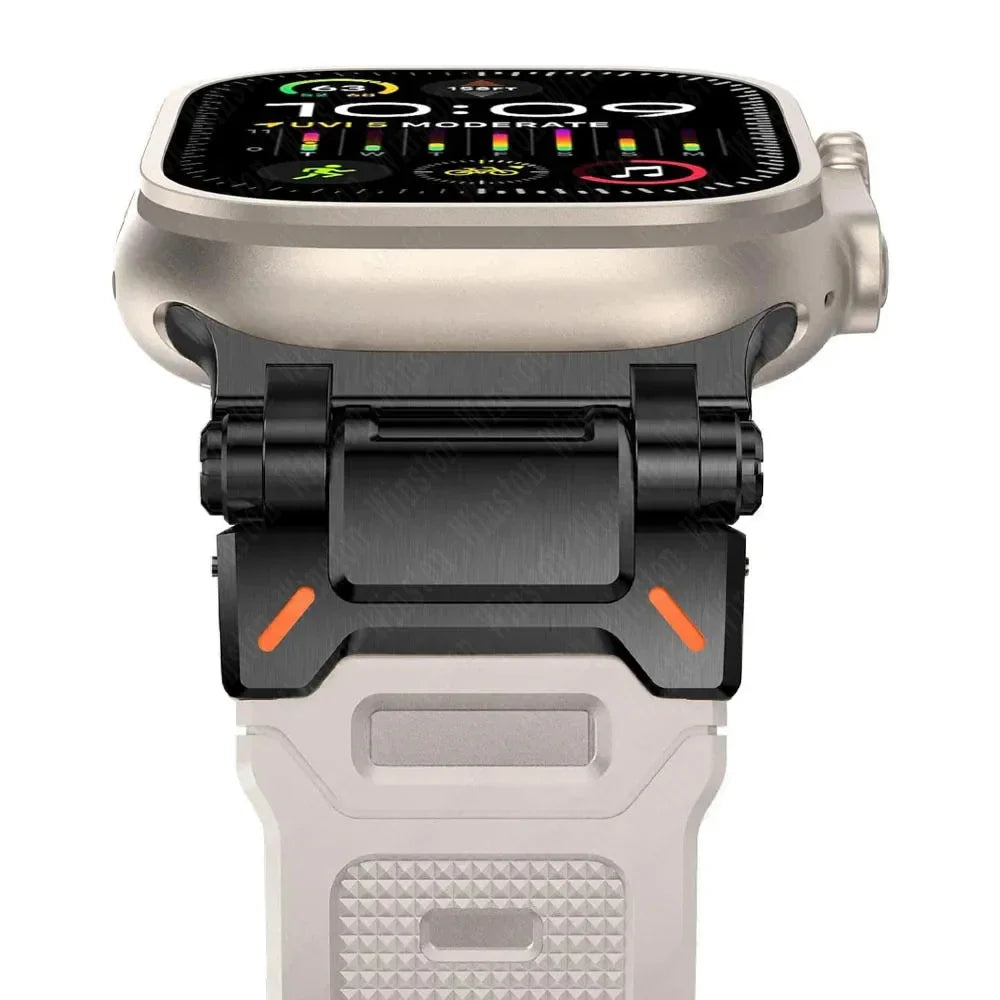 Soft Rubber Strap for Apple Watch Ultra 3 2 Band 49mm 46mm 45mm 42 44mm Luxury Bracelet for IWatch Series 11 10 9 8 7 6 5 Correa