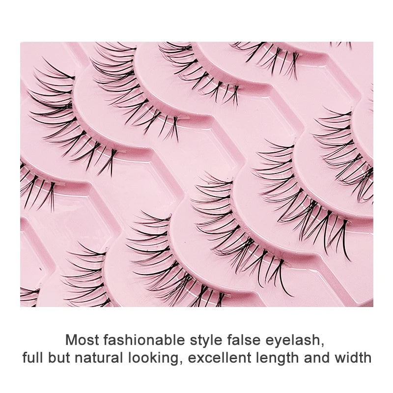10 Pairs Natural Lashes Manga Full Strip Lashes Makeup Bulk Wholesale Dropshipping Eyelash Extension Lashes Anime False Eyelash