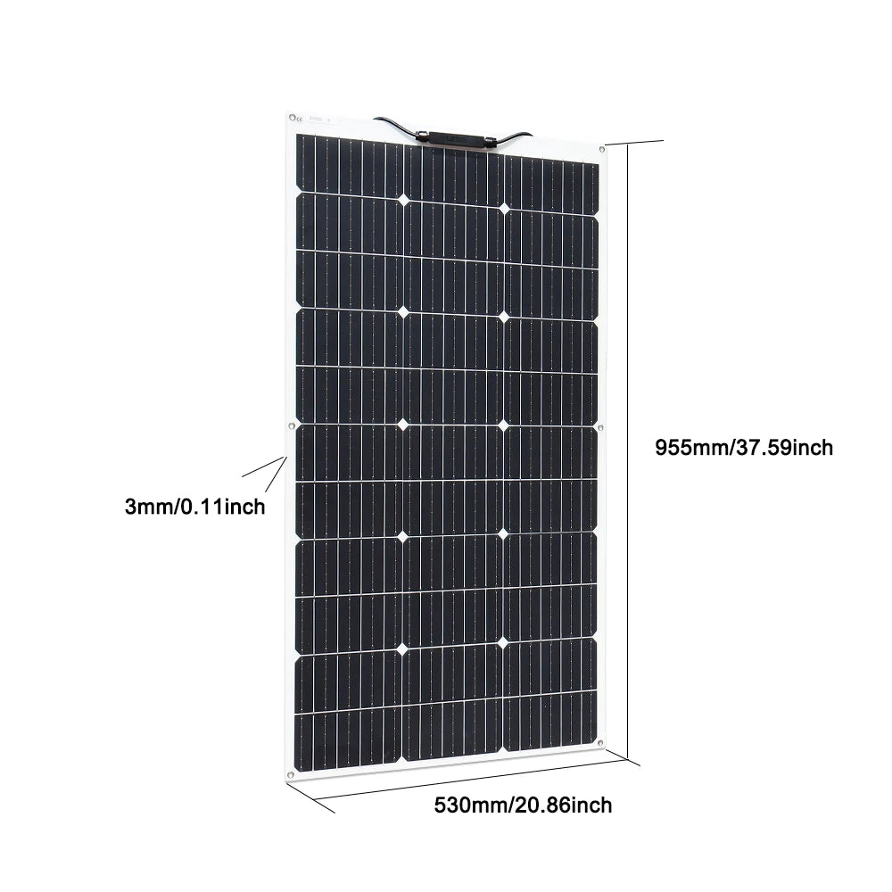 XINPUGUANG 150W 120W 100W 50W Flexible Solar Panel 18V Solar Charge 12V Battery Charger System Kit For Motor Home Camper Balcony