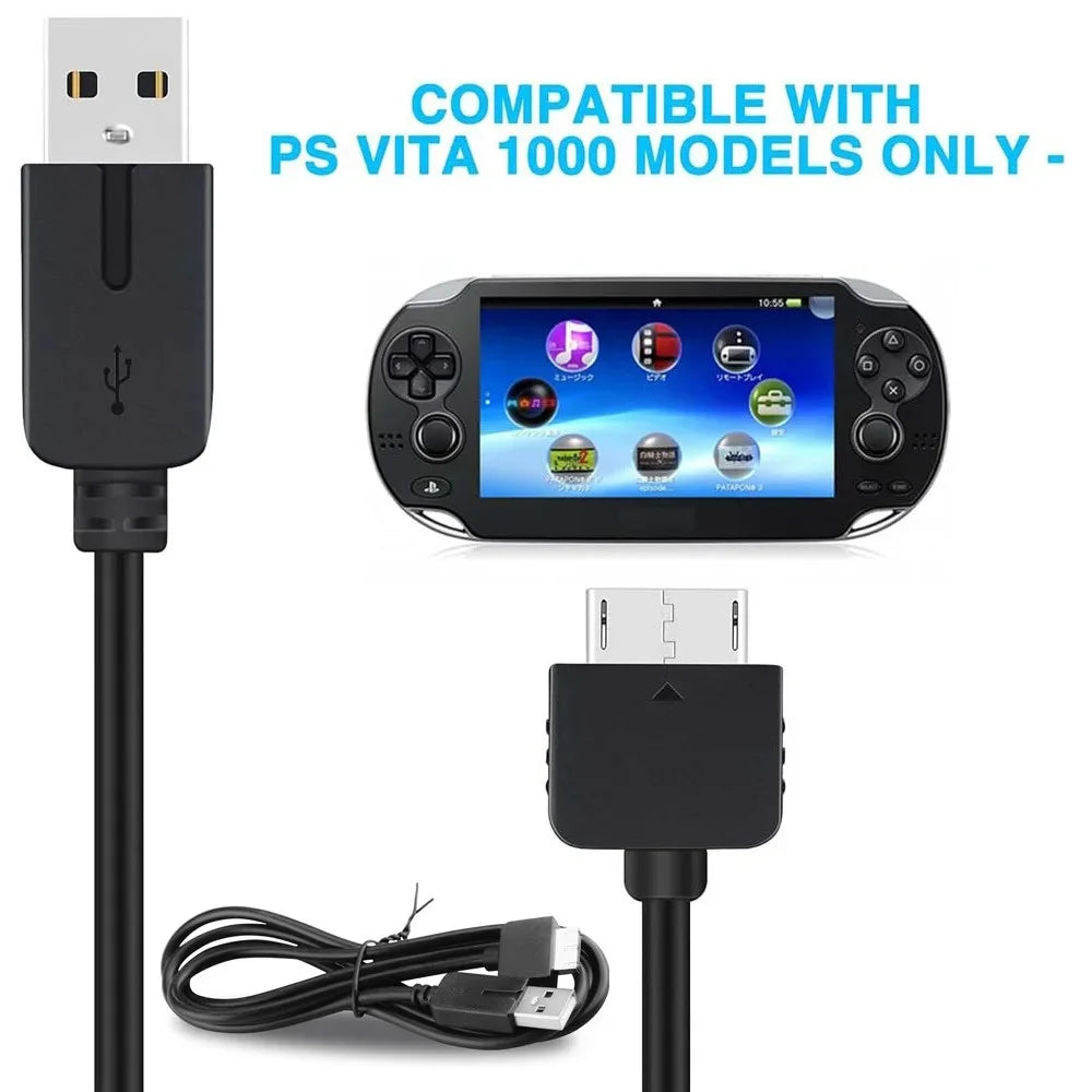 2 in 1 USB Charging Cable 1M Game Machine Charger Cable Transfer Adapter Wire Data Charging Data Cord For Playstation Vita 1000