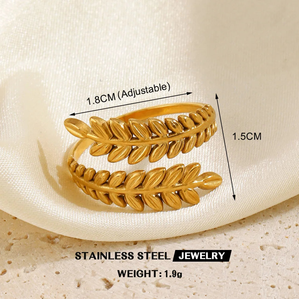 Gold Color Stainless Steel Heart Ring Women Metal Finger Hollow Ring Waterproof Jewelry Girlfriend Gift Bijoux Femme Anillos