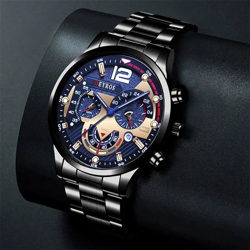 Fashion Mens Watches Luxury Quartz Wristwatch Calendar Luminous Clock Men Business Casual Watch Reloj Hombre