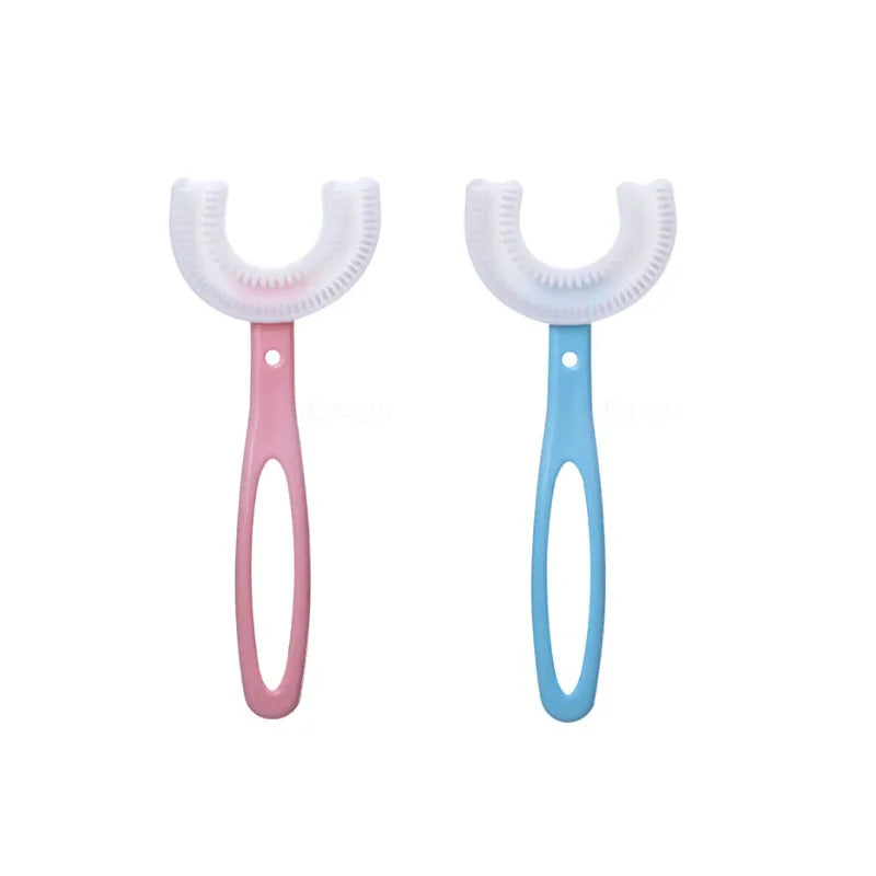 Children U-Shape Toothbrush 360-Degree Oral Cleaning Kids Tooth Brush Soft Million Nano Bristle Silicone Baby Finger Teether