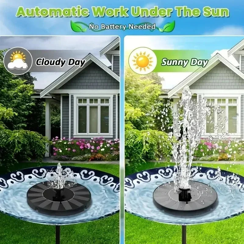 New Mini Solar Powered Water Fountain Outdoor Garden Pool Pond Bird Bath Waterfall Decoration Supplies