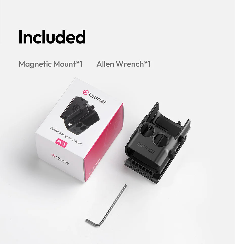 Ulanzi PK15 Pocket 3 4 Magnetic Mount Stand Frame For DJI OSMO Pocket 3 4 Accessory With Clod Shoe For Car Hoods Vlog Video Shoo
