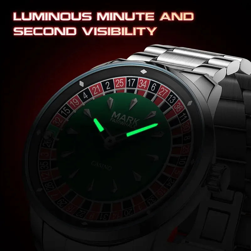 Mark Fairwhale Top Brand 360° Wheel Rotating Fashion Men's Watch Steel Strip Quartz Watch Waterproof Watches for Men Best Gift