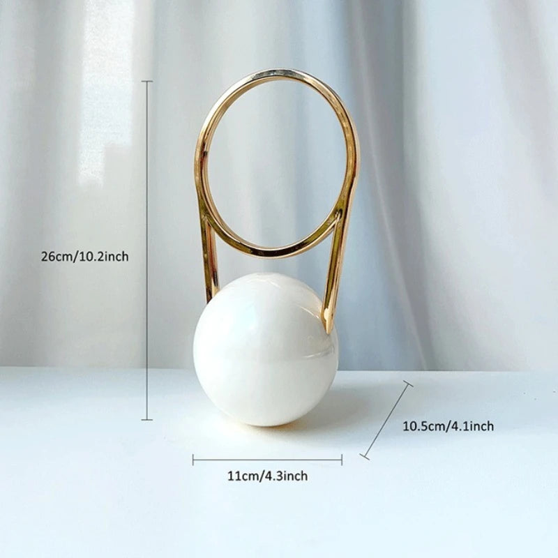 Evening Party Mini PVC Ball Handle Bag Women Luxury Electroplated Bowling Purses Elegant Minimalist Round Ball Designer Handbags