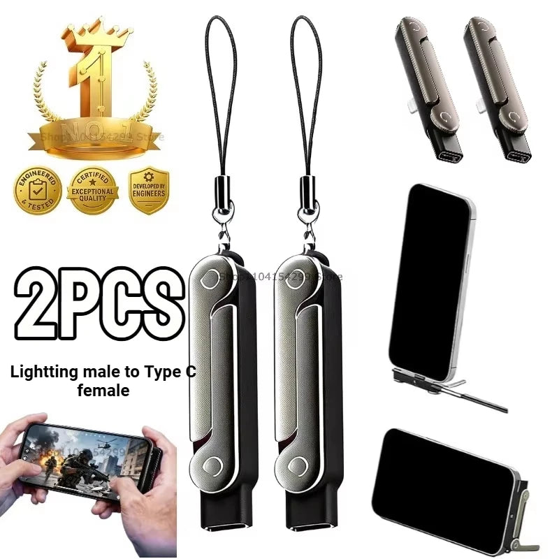 240W Charge Wire Bracket with Invisible Support Foldable Phone Holder USB Type C Flat Charger Charging Cable C Kick Cable Stand