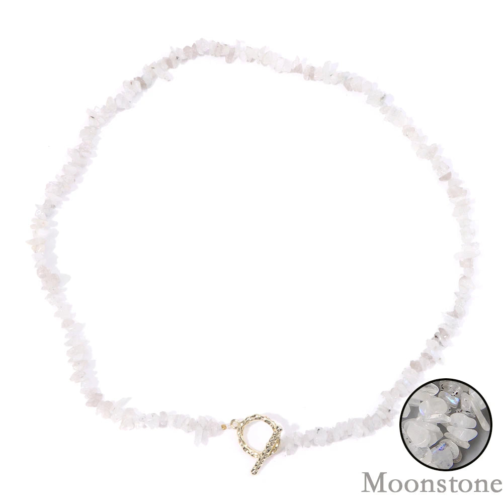 Healing Bohemian Gem Gravel Natural Semi-precious Stone Necklace Women's Fashion Necklace Jewelry Collares Para Mujer Female