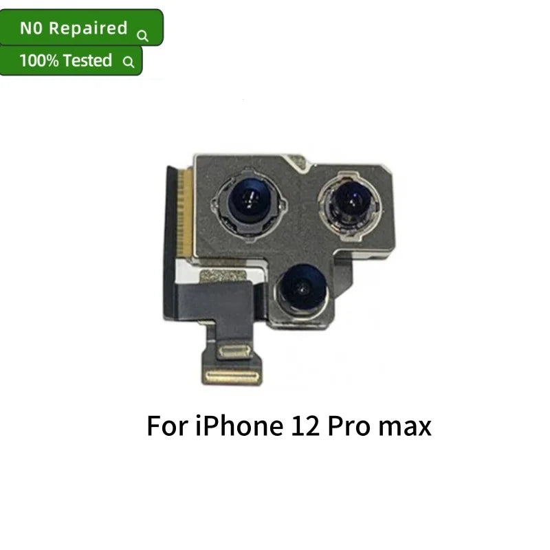 Tested Back Rear Camera For iPhone 11 12 Pro Max 13 14 15 Pro Max Mini 14 15 Plus Main Lens Flex Cable Camera Module Replacement